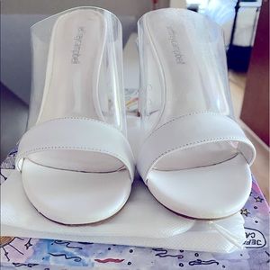 White heel sandals